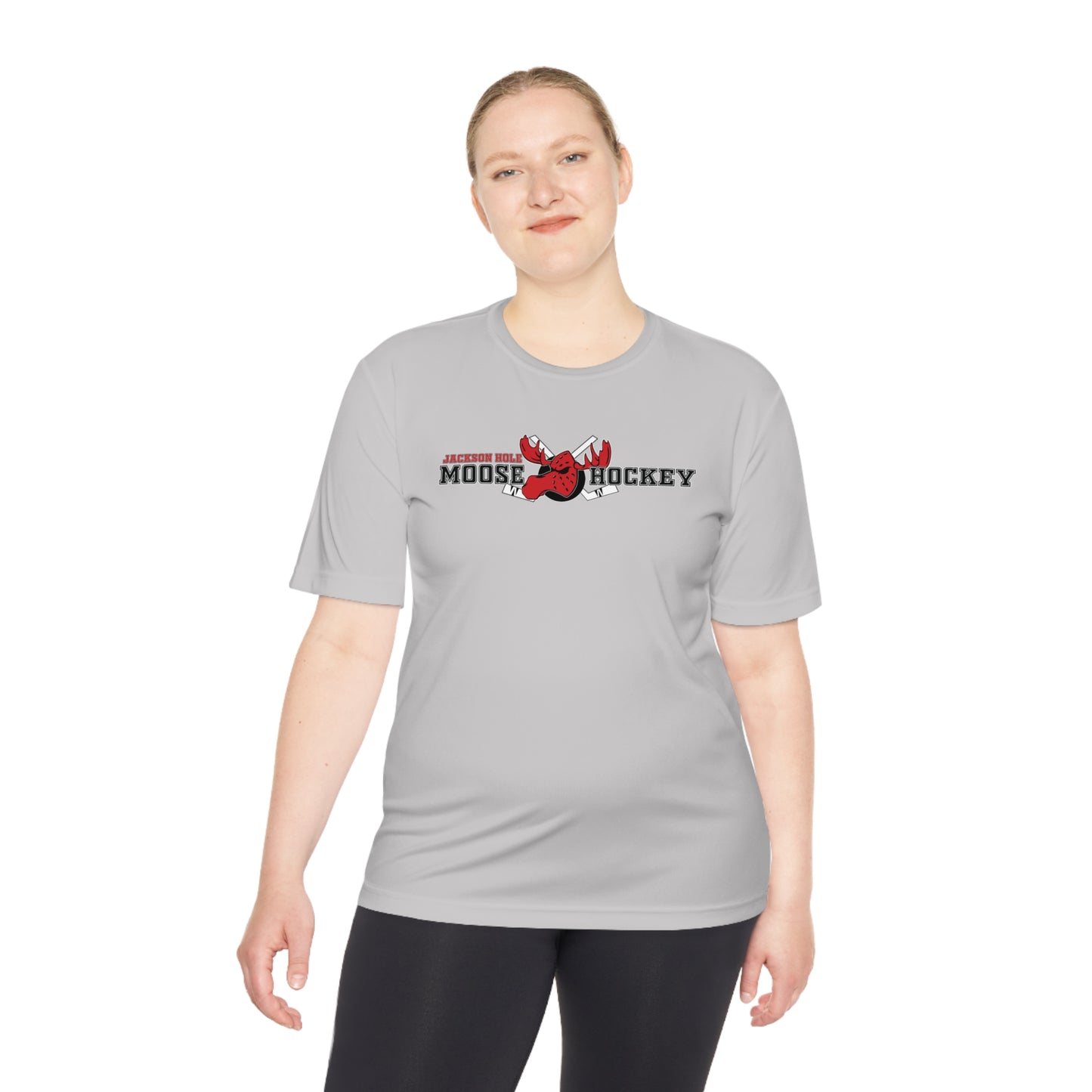 JH Moose Hockey Adult Unisex Performance Tee (Gray)