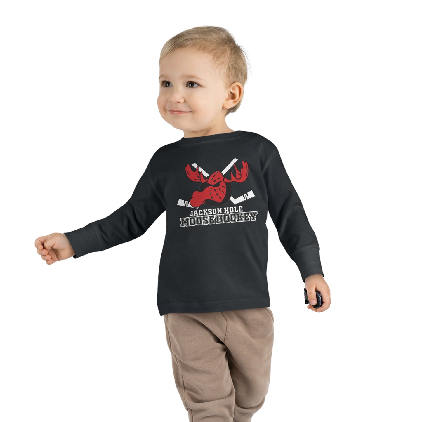 JH Moose Hockey Toddler Long Sleeve Tee (Black)