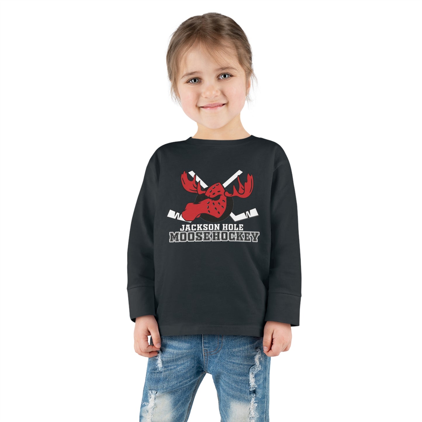 JH Moose Hockey Toddler Long Sleeve Tee (Black)
