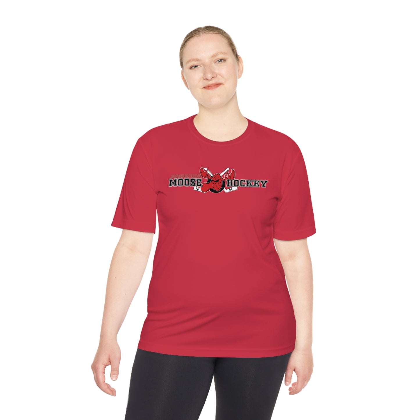 JH Moose Hockey Adult Unisex Performance Tee (Red)