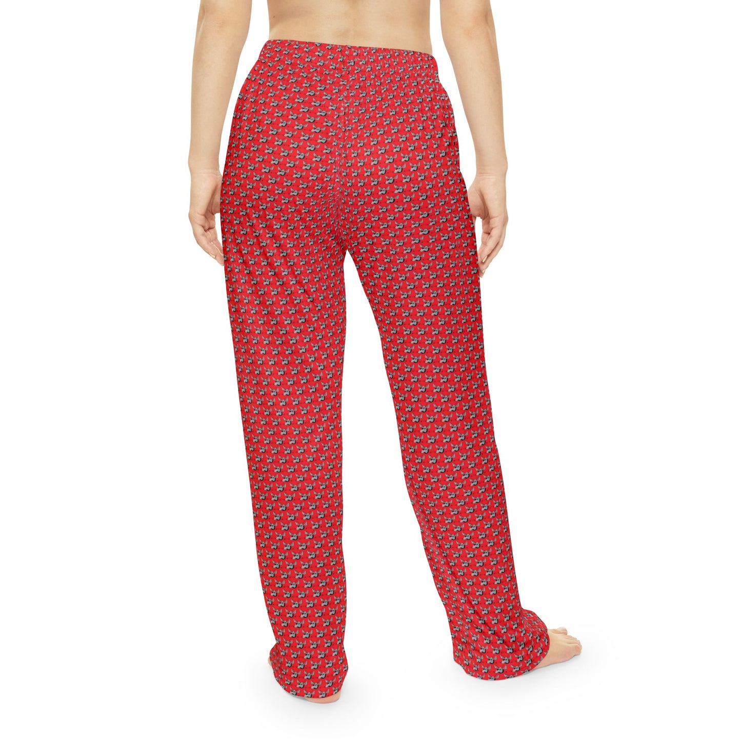 Women's Moose Hockey Pajama Pants (Red)