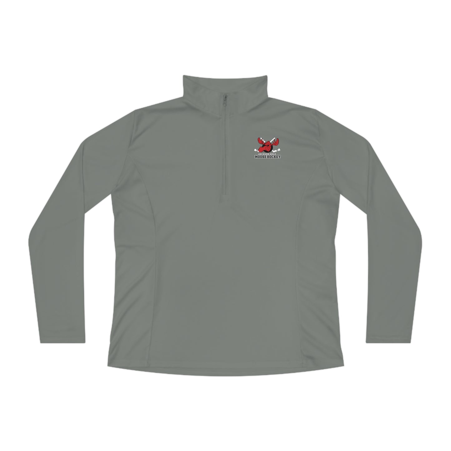 JH Moose Hockey Ladies Quarter-Zip Pullover (Grey Concrete)