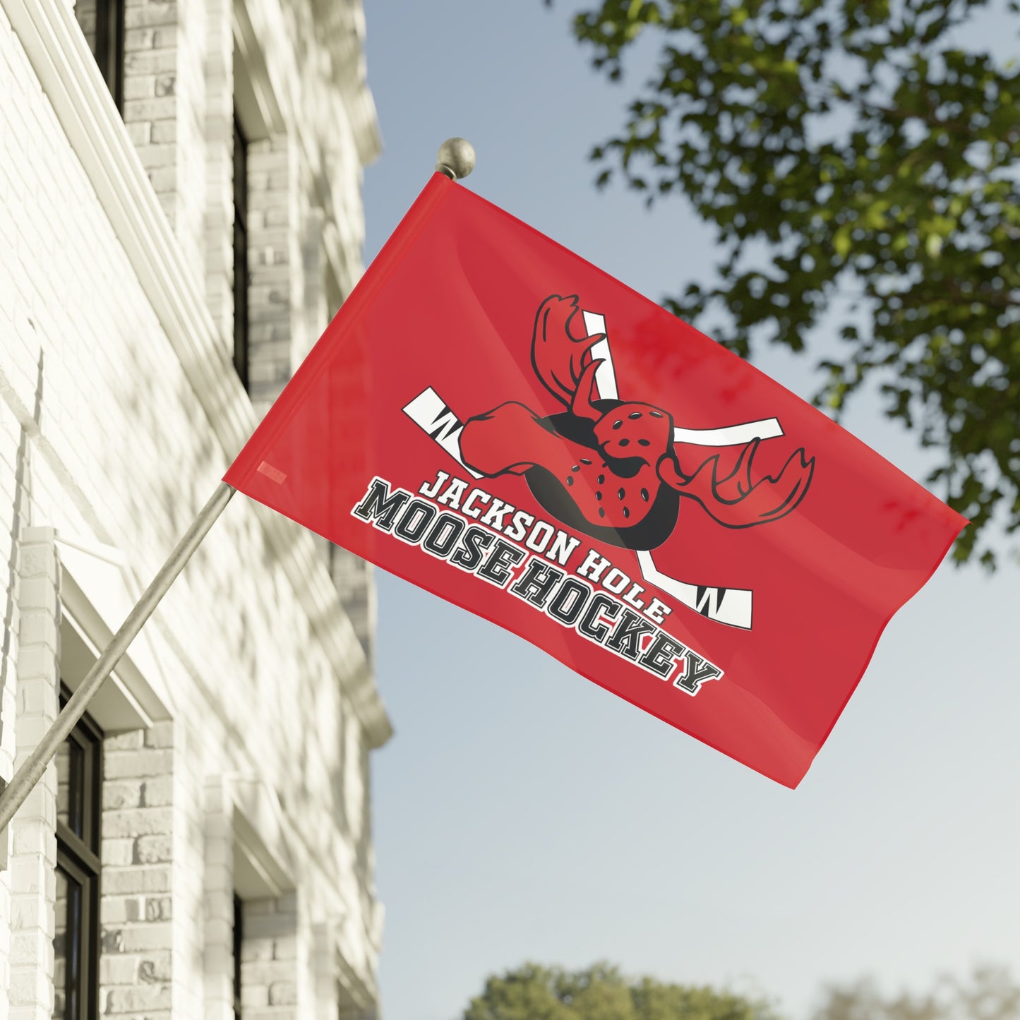 JH Moose Hockey Flag (Red)