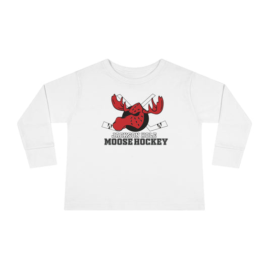 JH Moose Hockey Toddler Long Sleeve Tee (White)