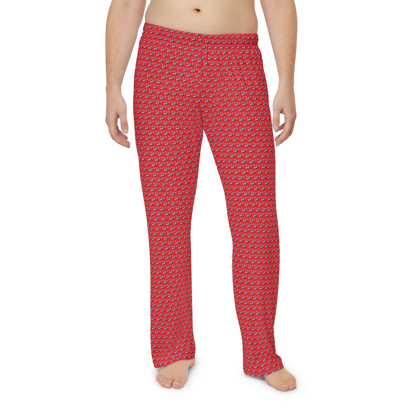 Men's Moose Hockey Pajama Pants (Red)