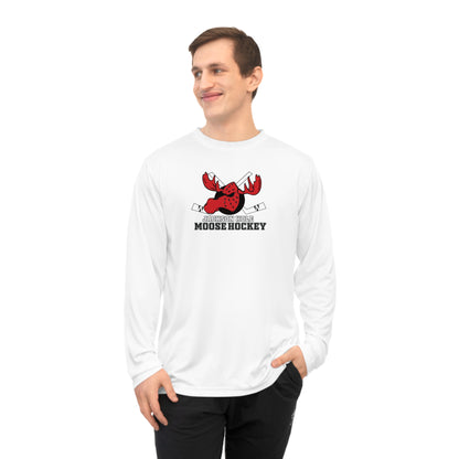 JH Moose Hockey Adult Unisex Performance Long Sleeve Shirt (White)