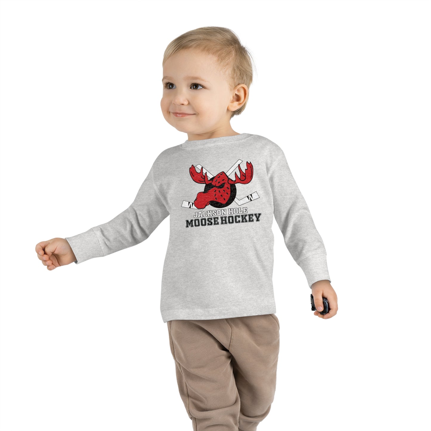 JH Moose Hockey Toddler Long Sleeve Tee (Heather)