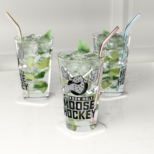 JH Moose Hockey Pint Glass, 16oz