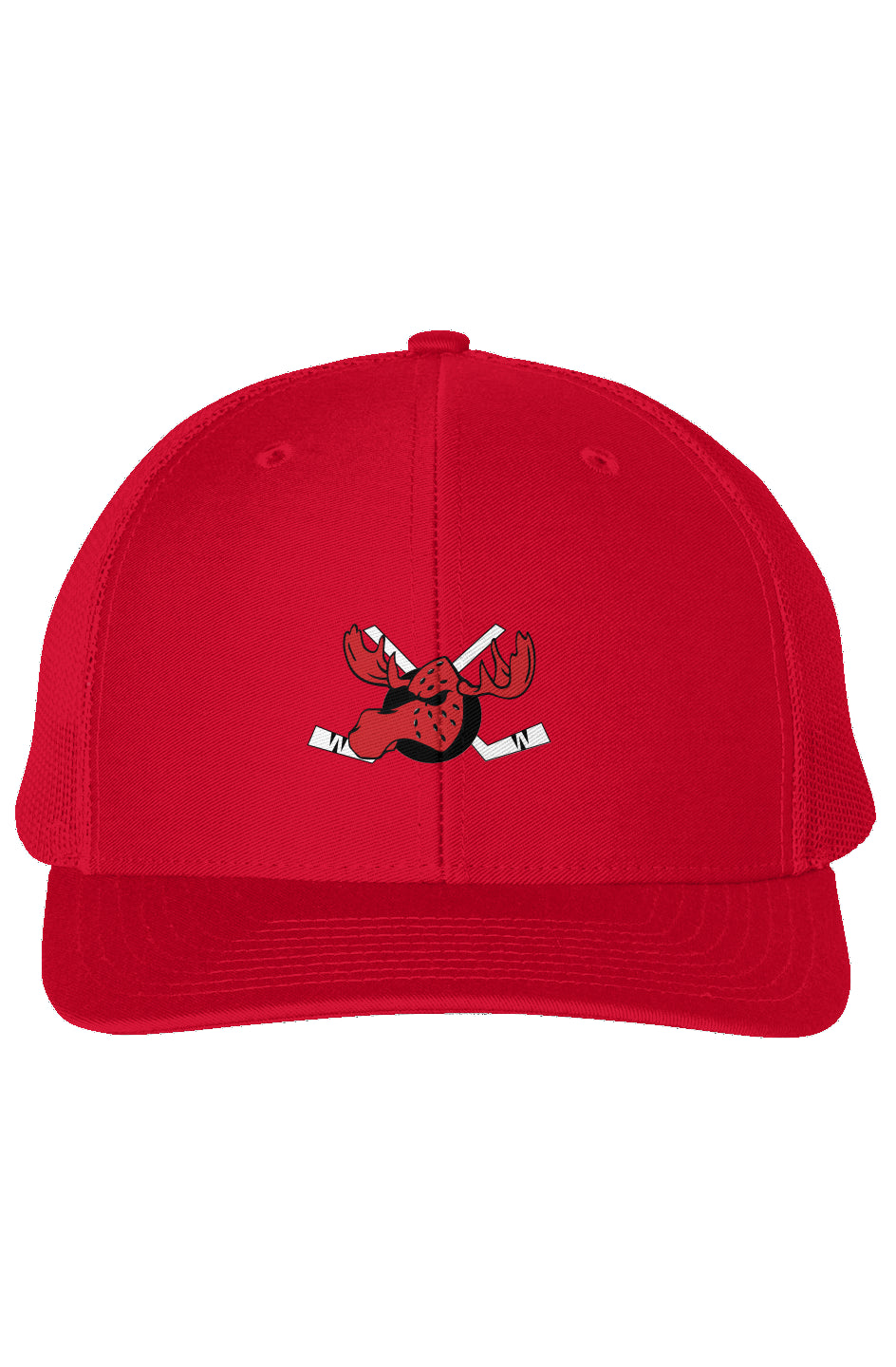 JH Moose Hockey Snapback Trucker Cap (Red)