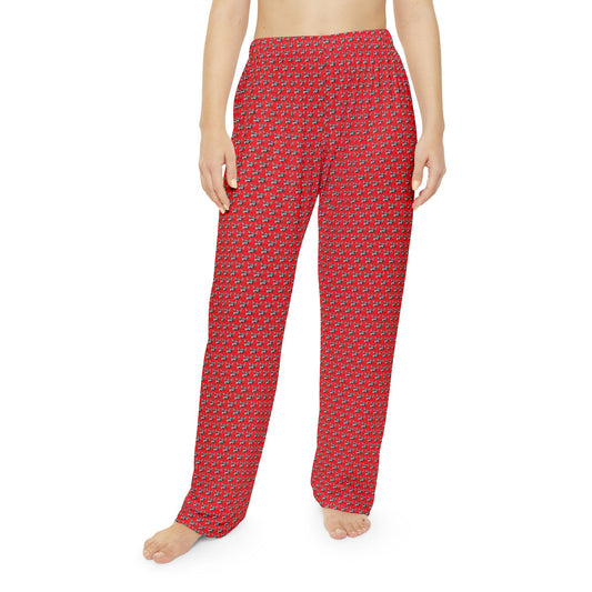 Women's Moose Hockey Pajama Pants (Red)