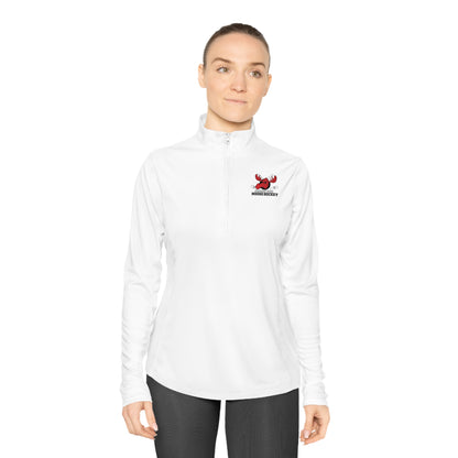 JH Moose Hockey Ladies Quarter-Zip Pullover (White)