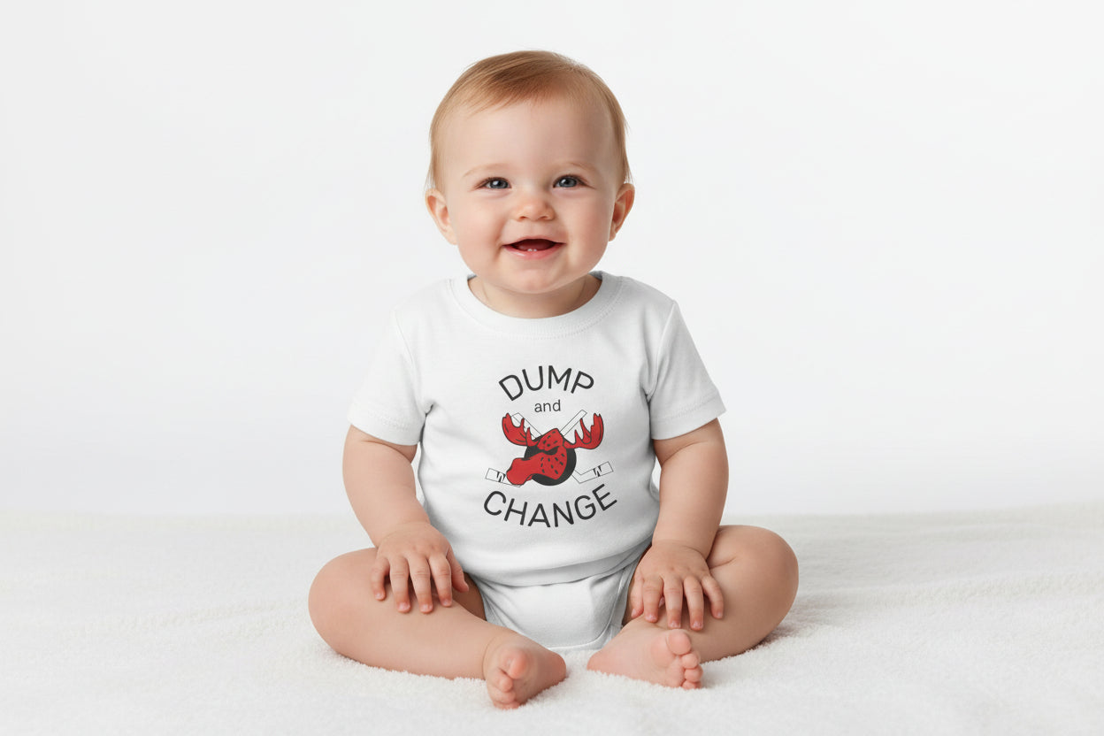 "Dump and Change" Moose Hockey Infant Tee